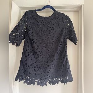 Cremieux Navy lace shirt